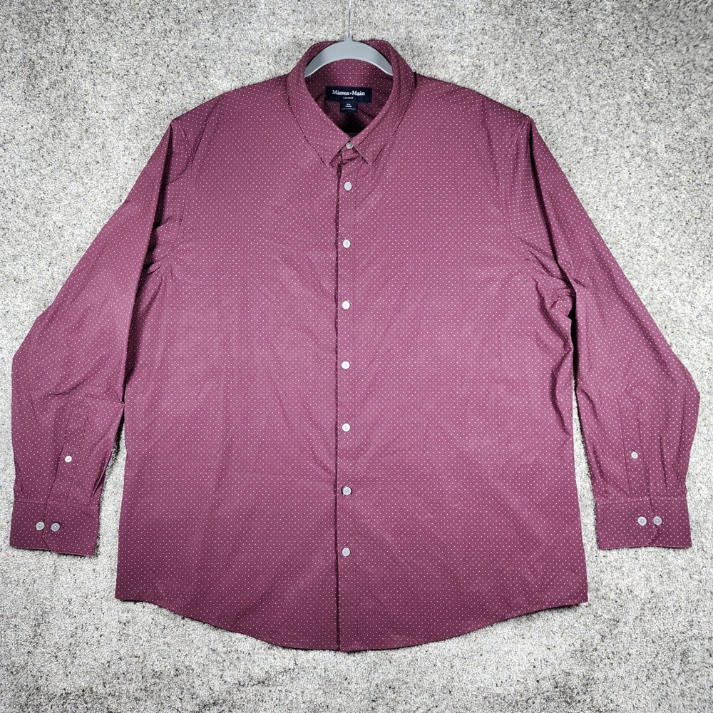 Mizzen+Main Button Down Mens XXL Leeward Classic Micro Dot Stretch Excellent